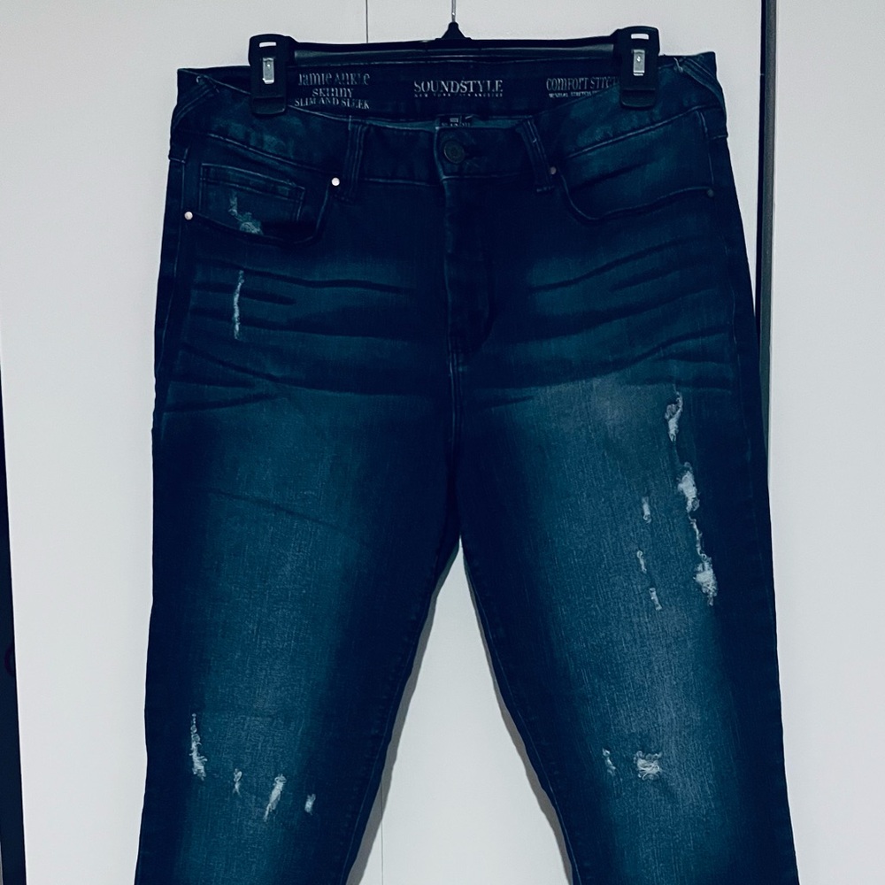 Women's Blue Distressed Jeans